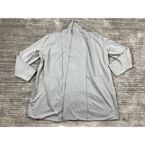 Xersion‎ Studio Sweater Womens XL Gray Open Front Cardigan Cotton Blend NWT